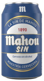 Cerveza Mahou Sin, bote 33 cl.