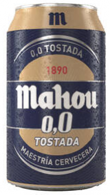 Cerveza Mahou 0,0 Tostada, bote 33 cl.